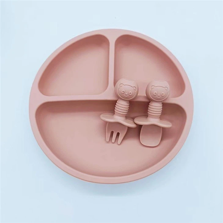 Custom Silicone Baby Plate With Divider